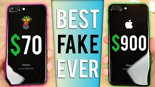 $70 Fake iPhone 7 Plus vs $900 iPhone 7 Plus in Jet Black -