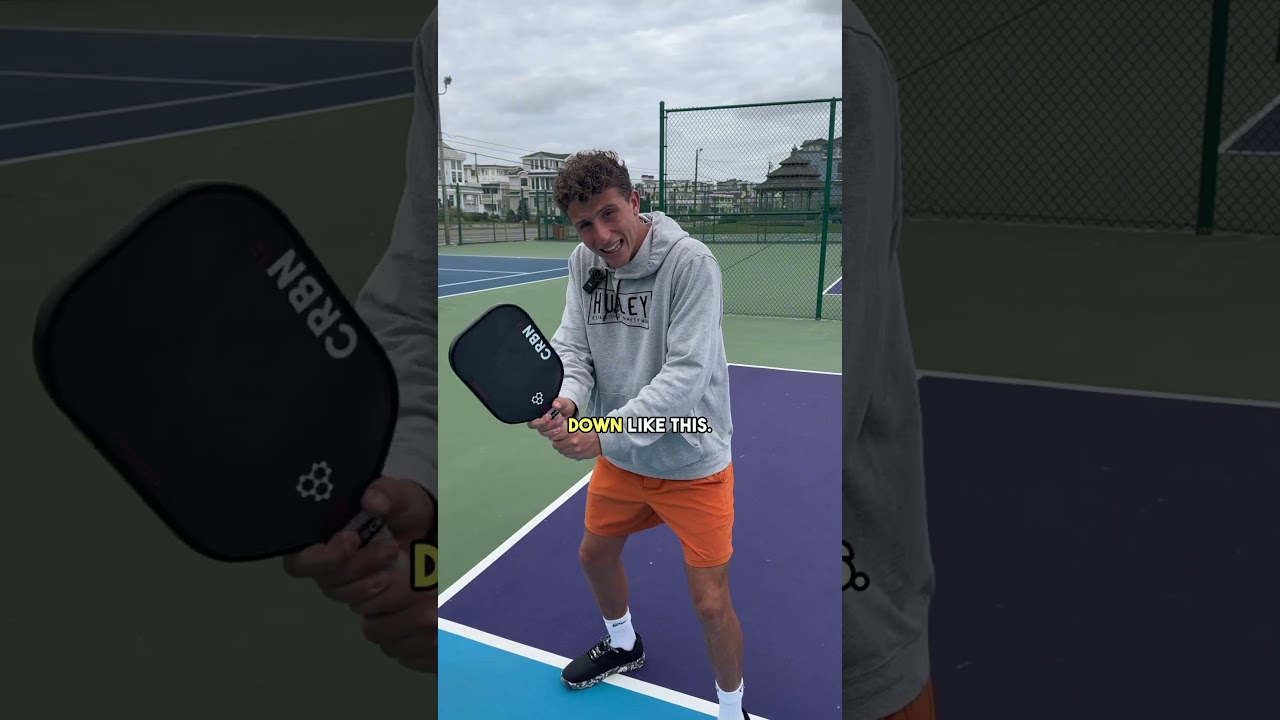 How to hit a 2 Handed Backhand Dink (Aggressive)! 🗡️🛡️ #pickleball #pickleballtips #shorts