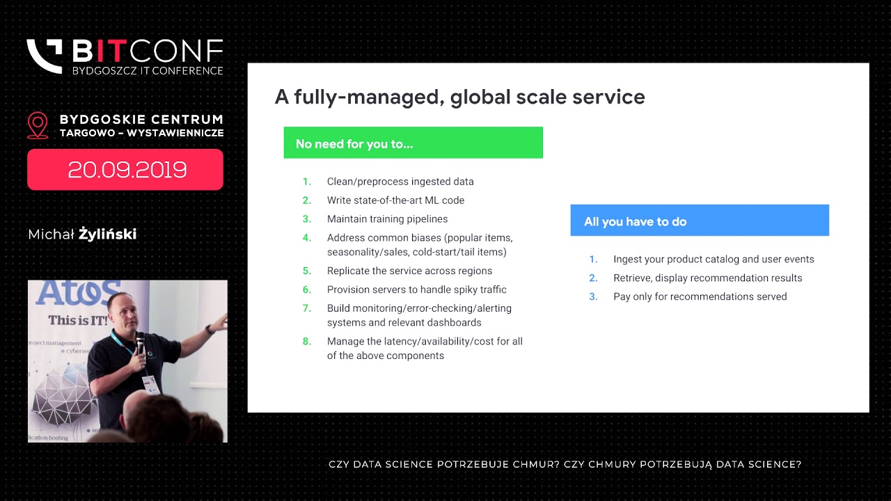 BITconf 2019 - [Michał Żyliński] Czy DataScience potrzebuje chmur?Czy chmury potrzebują DataScience?
