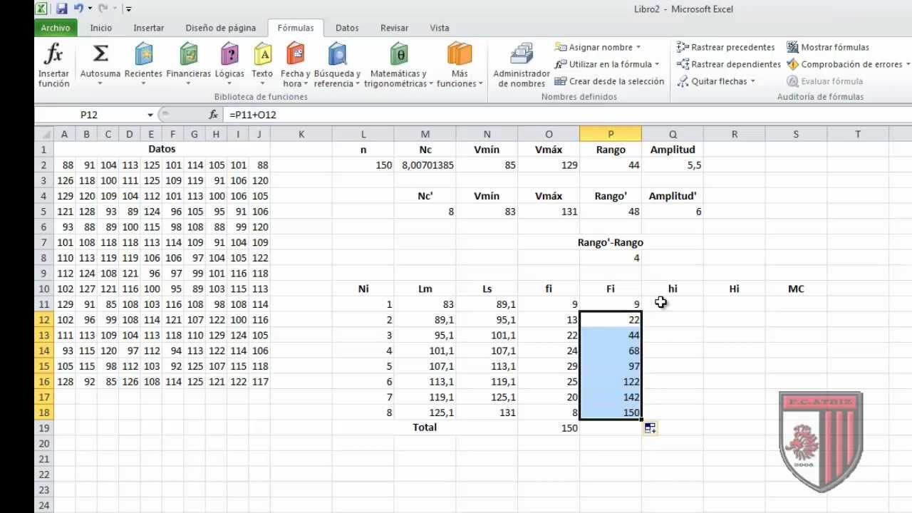 Tabla De Frecuencias En Excel Para Datos Agrupados YouTube