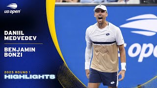 Daniil Medvedev vs. Benjamin Bonzi Highlights | 2025 US Open Round 1