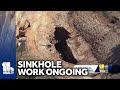 Lake Montebello sinkhole still unstable, work ongoing