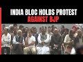 Save Democracy: INDIA Bloc Leaders Protest Over Mass Suspension Of MPs