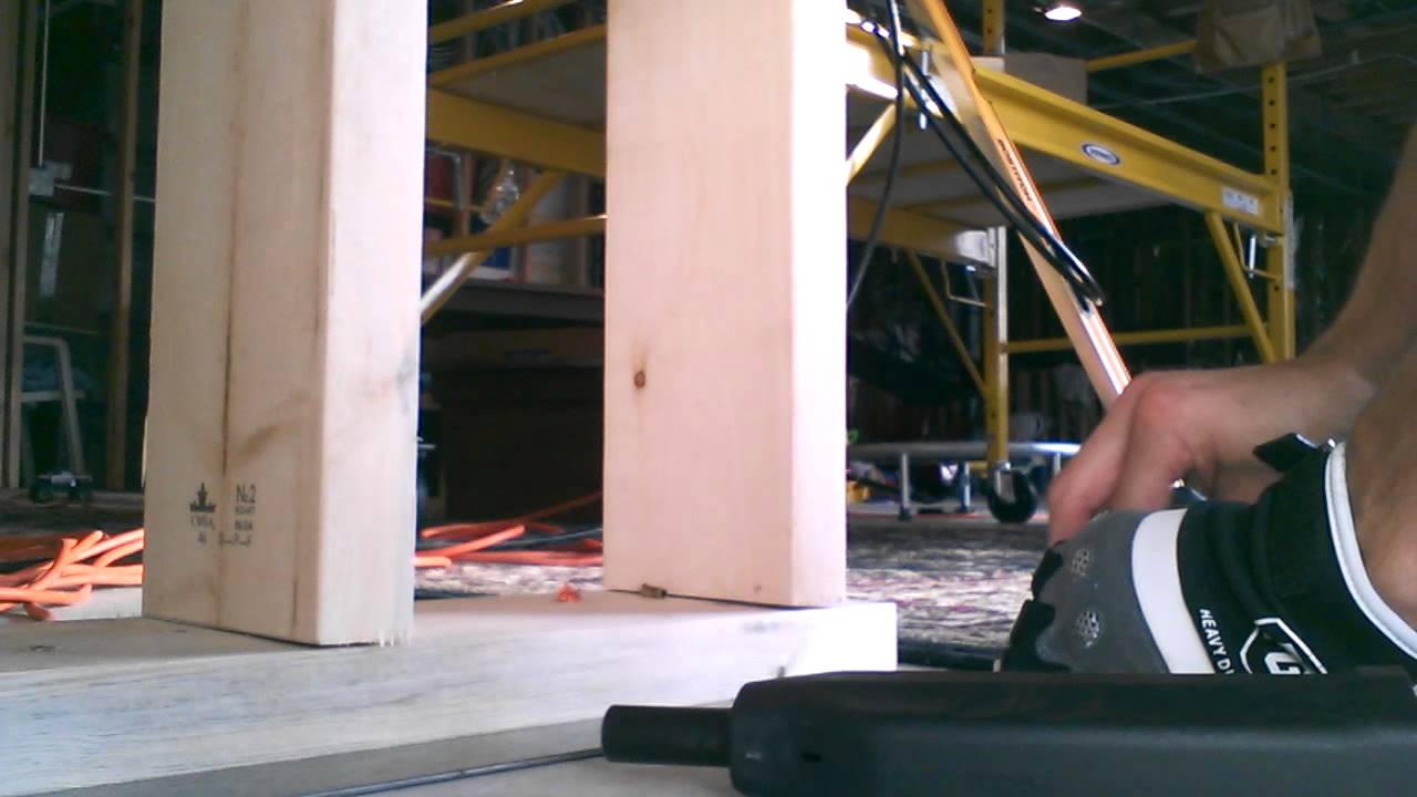 nailing-studs-into-basement-concrete-youtube