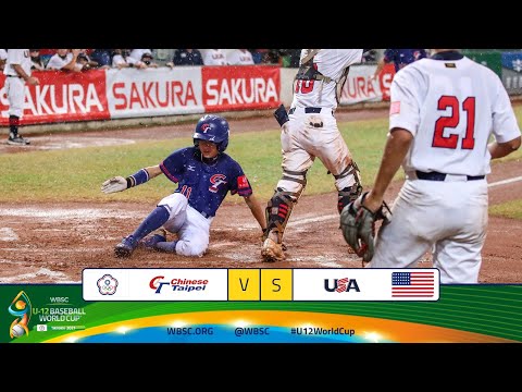 Highlights: Chinese Taipei vs. USA - WBSC U-12 Baseball World Cup - Super Round