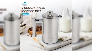 Pratinjau video produk One Two Cups French Press Coffee Maker Pot Stainless Steel 1000ml - FP1L