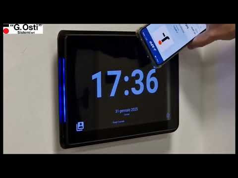 J-CLOCK App Rilevazione Presenze installata su Tablet Andoid OG1001 e J-APP installata sullo Smartphone dipendente tecnologia NFC