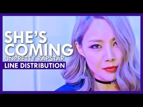 Unpretty Rapstar - She's Coming Line Distribution (Color-Coded)