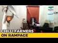 Angry chilly farmers damage market yard in Khammam