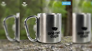 Pratinjau video produk One Two Cups Gelas Cangkir Carabiner Camping Mug Stainless Steel 220ml - VB1