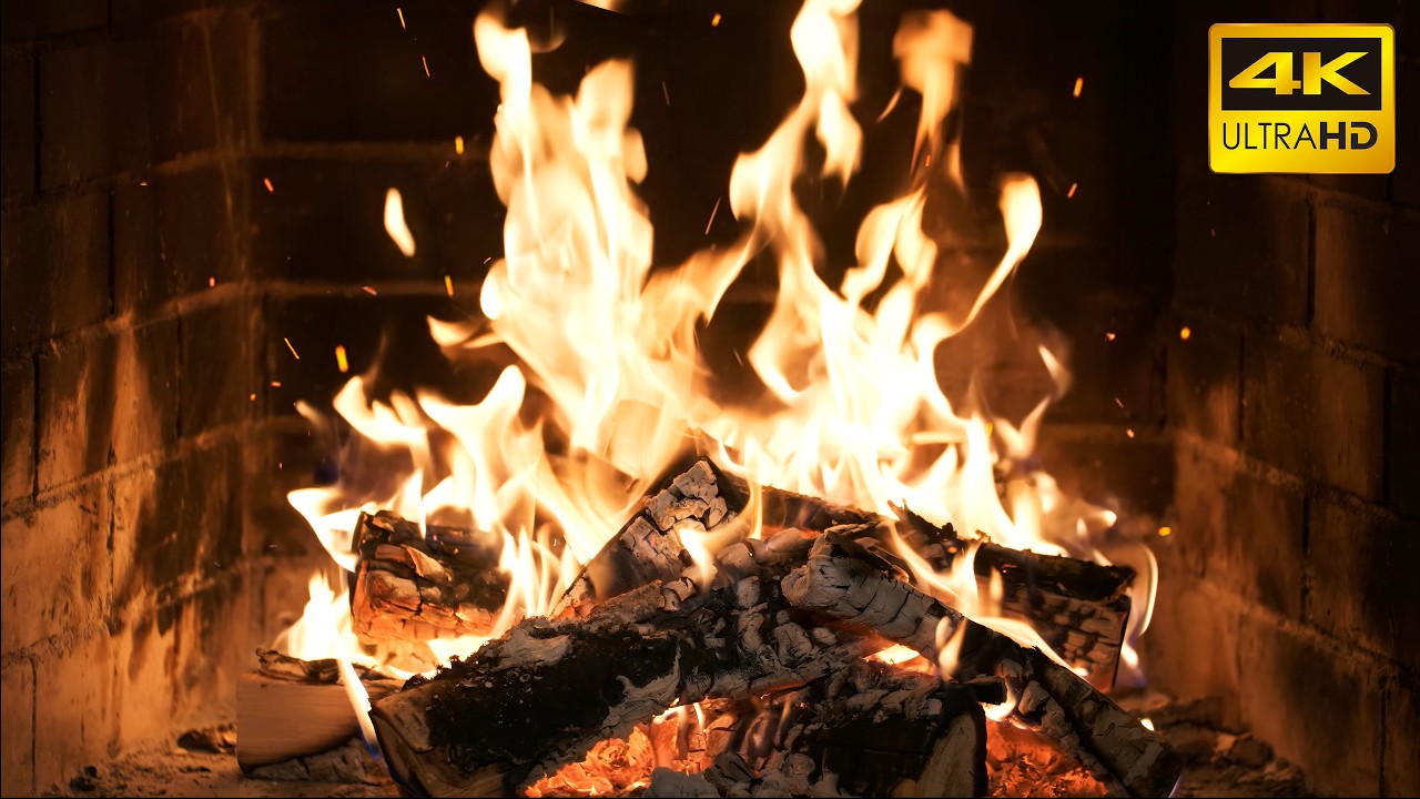 🔥 Fireplace Nights (No Music) with Tranquil Fire Sounds and Evening Warmth for Soulful Evenings