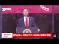 Vice President JD Vance honors Charlie Kirk at memorial  - 17:14 min - News - Video