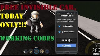 The Free Super Car Code In Vehicle Simulator Roblox Codes - vehicle simulator brand new invisible car update codes 200k for free