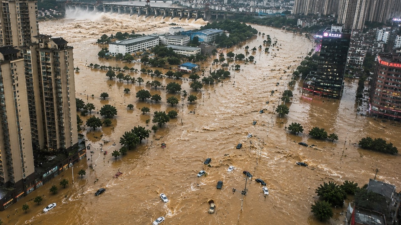 Bridges and roads collapse, homes underwater! Massive floods hit China!