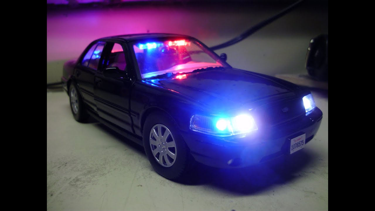 Emergency Strobe Lights >> Custom 24th scale black CROWN VIC P71 unmarked police diecast with working lights - YouTube Emergency Strobe Lights >> Custom 24th scale black CROWN VIC P71 unmarked police diecast with working lights - YouTube