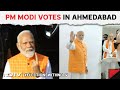 PM Modi Casts His Vote In Ahmedabad, Huge Crowd Gathers Outside Voting Booth