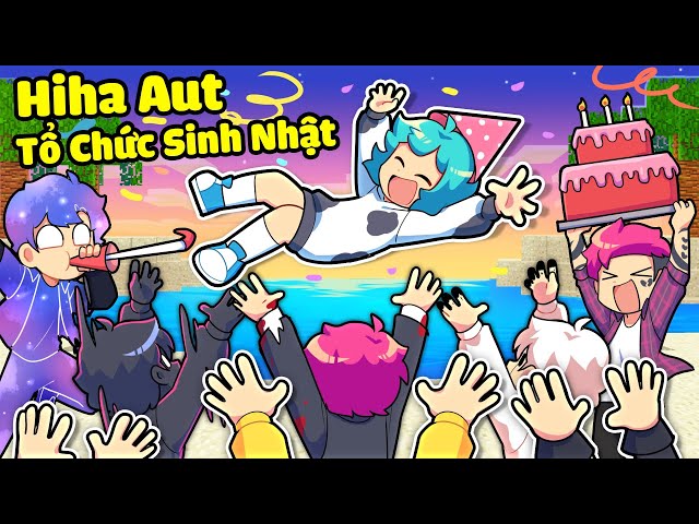 YUMMIE ĐƯỢC HIHA AUT TỔ CHỨC SINH NHẬT TRONG MINECRAFT*HIHA AUT TỔ CHỨC SINH NHẬT CHO YUMMIE 😍🤩