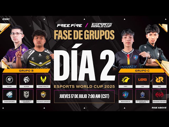 Día 2 – Fase Eliminatoria Grupos B vs C | Esports World Cup | FFWS LATAM 2025