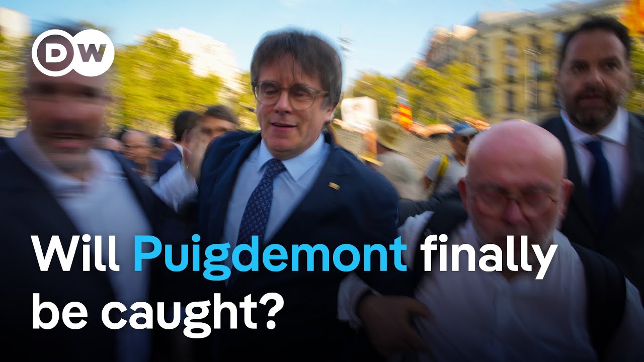 Spain: Police search for former separatist leader Puigdemont following speech | DW News