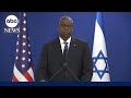 Defense secretary speaks out on Israel-Hamas war