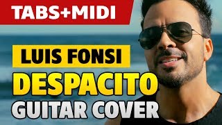 Luis Fonsi (ft. Daddy Yankee) - Despacito (Fingerstyle Guitar Cover with Tabs and Midi)