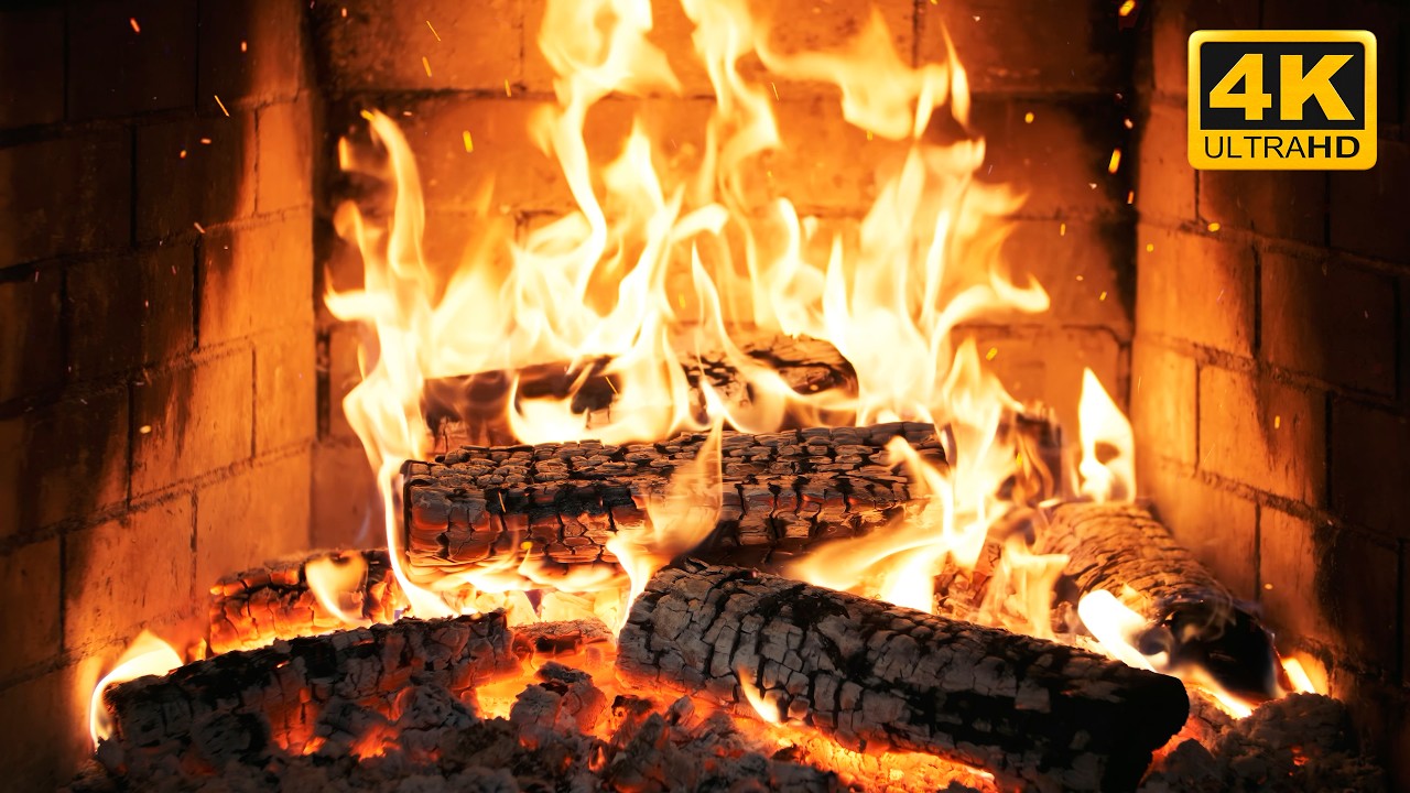 🔥 Classic Crackling Fireplace 🔥 Dancing Firelight and Whispering Logs for Cozy Winter Mornings