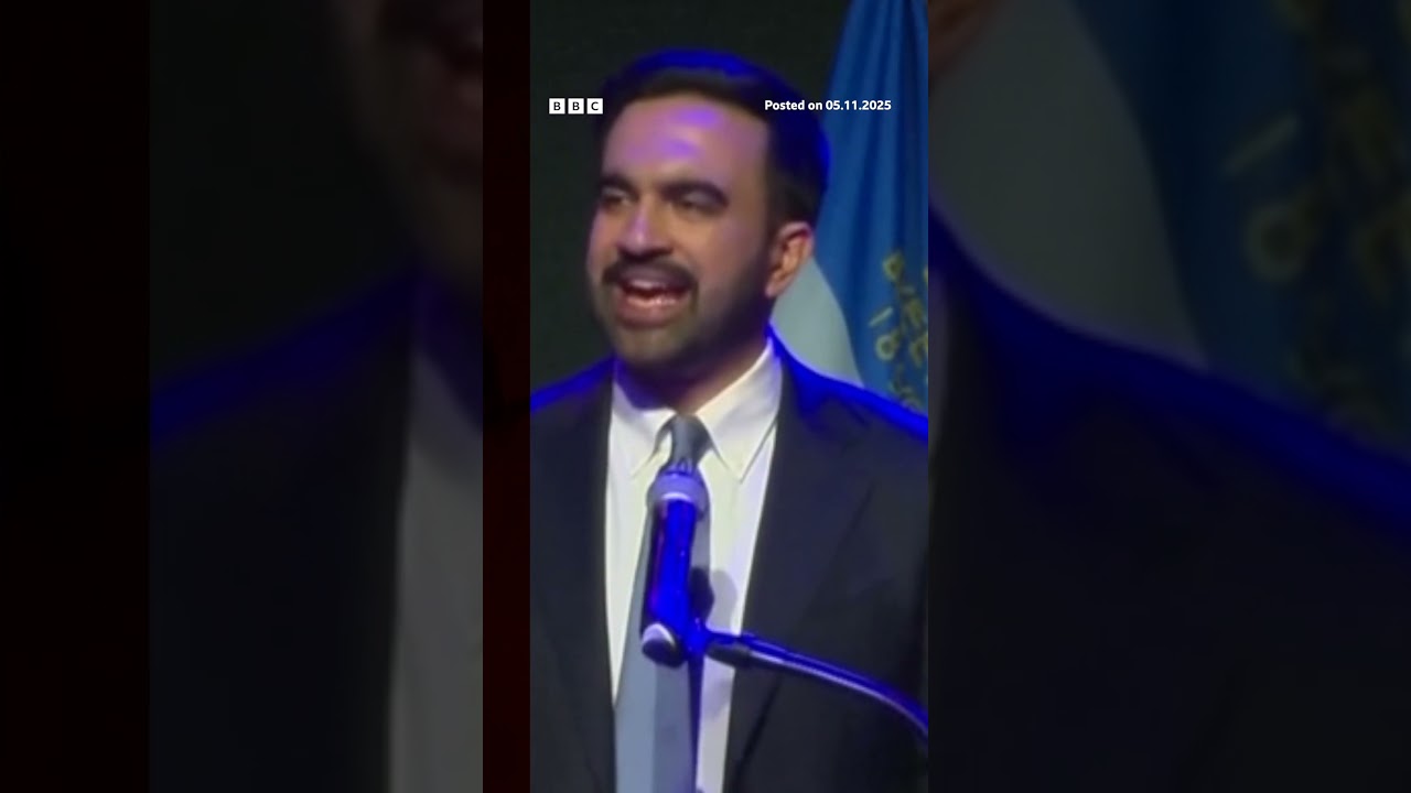 Mamdani tells Trump 'I know you're watching'. ZohranMamdani BBCNews