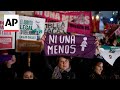 Women protesters in Buenos Aires mark anniversary of anti-femicide movement