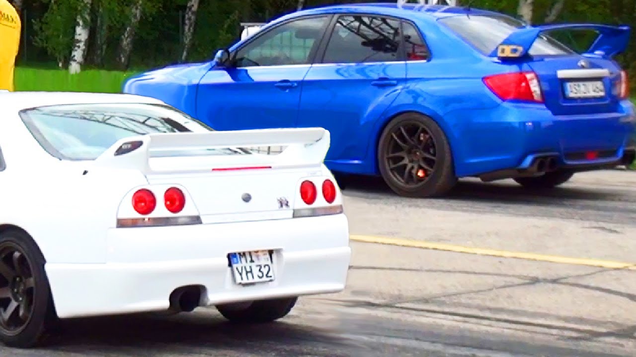 Subaru Impreza WRX STI 2013 vs Nissan GTR R33 Drag Race 1/4 Mile Rennen ...