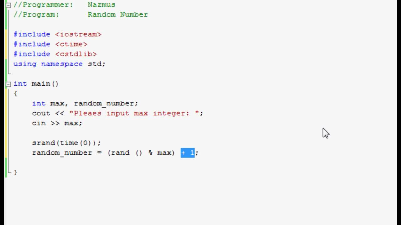 Write Your Own Random Number Generator Function In C