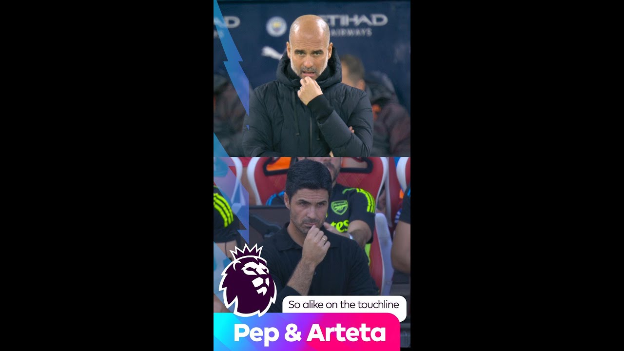 The striking similarities between Guardiola and Arteta on the touchline!
