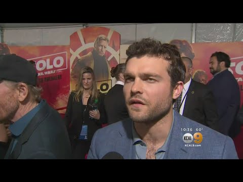 Stars Arrive For 'Solo' Premiere As Millenium Falcon Sits On Hollywood Boulevard.