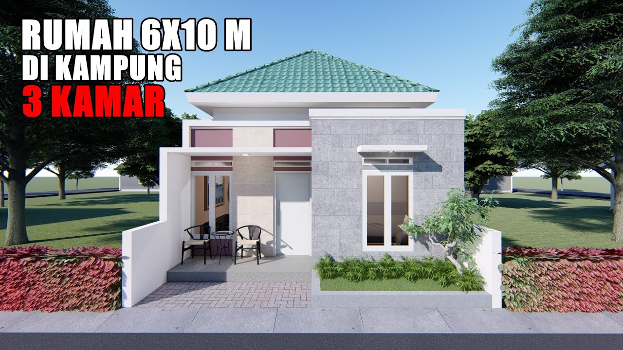 DESAIN RUMAH MINIMALIS DI LAHAN 6X12 M DENGAN TAMAN MUNGIL DIDALAM By Desain Rumah 36