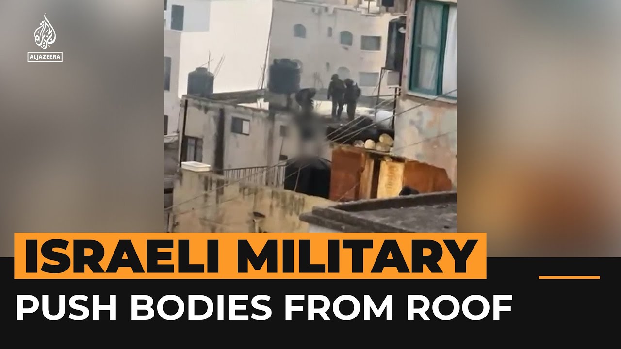 Video captures Israeli soldiers pushing dead bodies from roof | AJ #Shorts