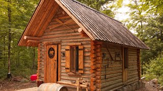No talking viral timelapse video of Shawn James off grid log cabin build by one man alone in the wil