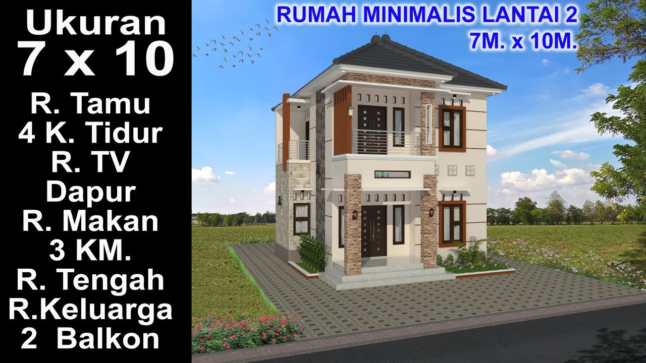 Modern House 9x11 4 K Tidur Desain Rumah Minimalis Lantai 2 By Drafter Ndeso