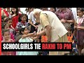 Delhi Schoolgirls Tie Rakhi To PM Modi As He Celebrates Raksha Bandhan With Them