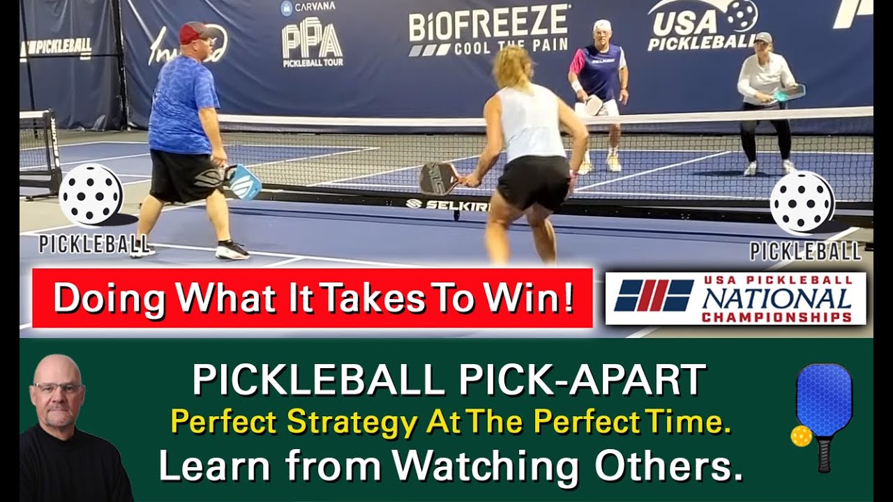 Pickleball! Making The Right Move To Win A Tournament Game! Learn By Watching Others!