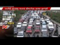 Traffic jam in Secunderabad, road submerged in water