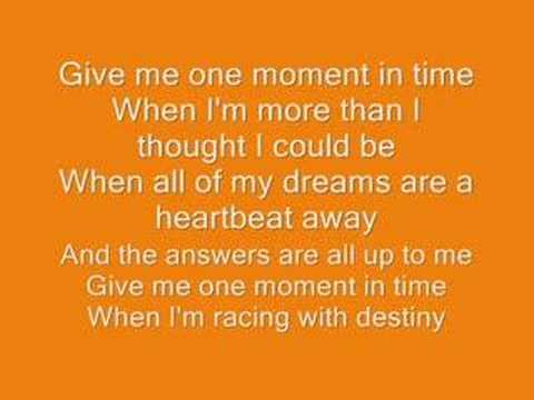 Whitney Houston- one moment in time lyrics