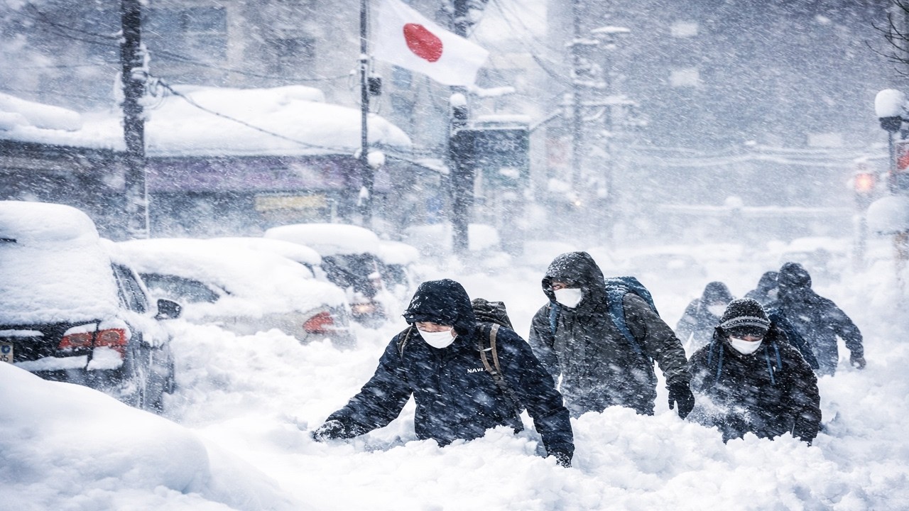 Severe Snowstorm Slams Hokkaido, Japan! 110 km/h Winds Batter Sapporo