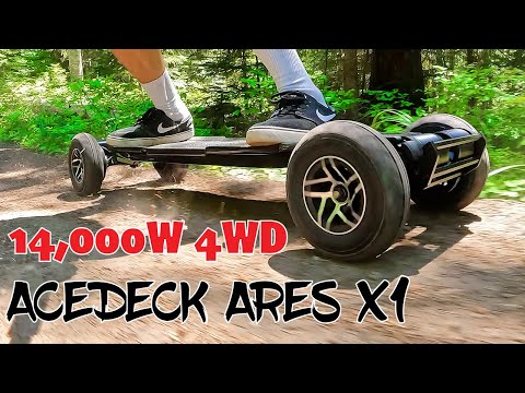 *14,000W 4WD INSANE ELECTRIC SKATEBOARD* ACEDECK Ares X1 Review