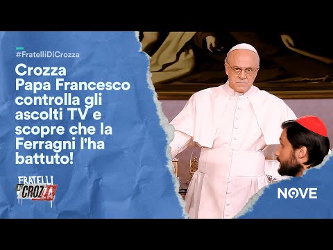 Crozza Papa Francesco controlla gli ascolti TV e scopre che la Ferragni l'ha battuto!