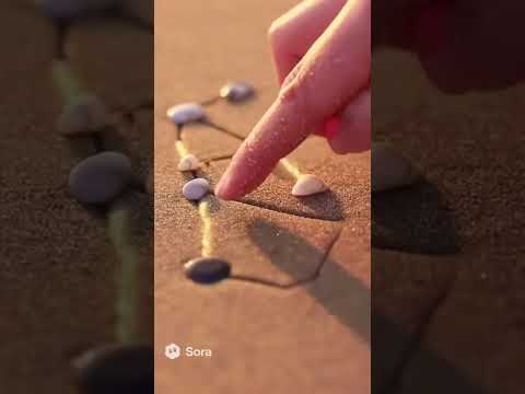 砂浜のアート: 貝殻と光のコラボレーション