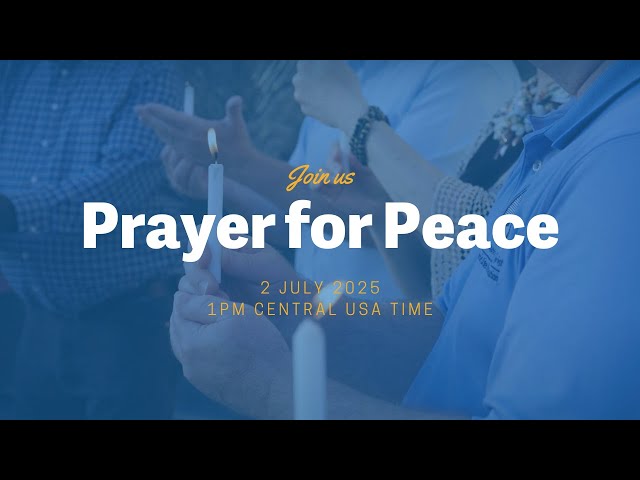 ☮️ Prayer for Peace - Every Wednesday! 
🕐 1:00 p.m. CDT, USA

Join us as we unite in prayer for a peaceful world:
📍 In Person: Community of Christ Temple (1001 W. Walnut St., Independence, MO 64050 USA)
🔗 Online: YouTube (https://www.youtube.com/@CofChrist/streams) or Facebook (https://www.facebook.com/CofChrist)