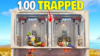 YouTube thumbnail for JordanRants's video titled 'This Elevator Trap Base is Broken.. 100+ Players Trapped! - Rust'