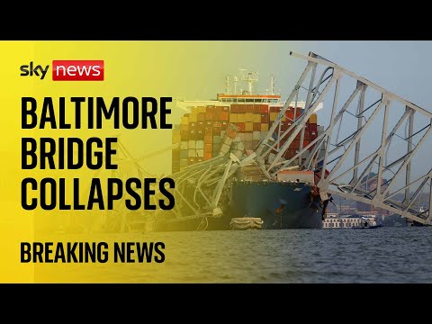 Watch live: "Mass casualty event" as Baltimore bridge collapses after a cargo ship collided with it