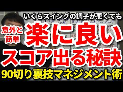 【90切り】いくらスイングの調子が悪くても楽に良いスコアが出る秘訣。なぜあの人はいつも良いスコアを出せるのか。簡単に90が切れる裏技マネジメント術・UTの選び方。いつも80台が出せる人の賢い考え方。