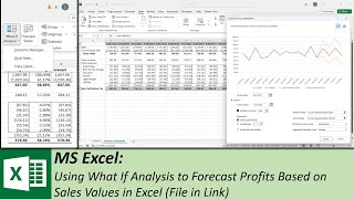 MS Excel: Using What If Analysis to Forecast Profits Based on Sales Values in Excel (File in Link)