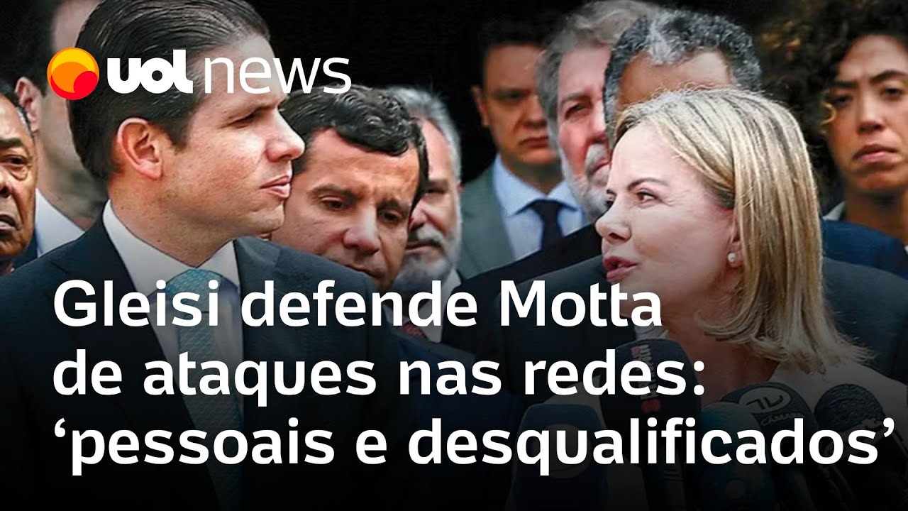 Gleisi defende Hugo Motta de ataques nas redes socias após derrubado do IOF pelo Congresso
